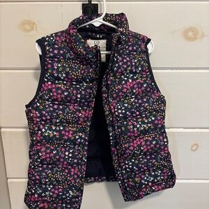 Girls Floral Puffer Vest